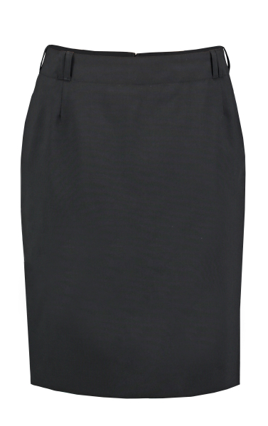 klassischer Uniformrock Knielang Geschlitz gerade geschnitten 54% Polyester / 44% Schurwolle / 2% Elastan Farben | schwarz Größen | 34 bis 54